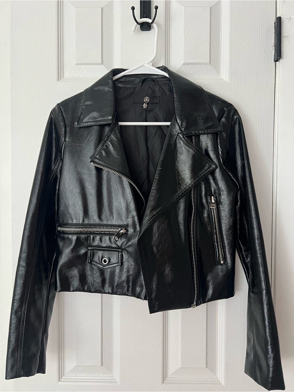 Black Shiny Leather Jacket